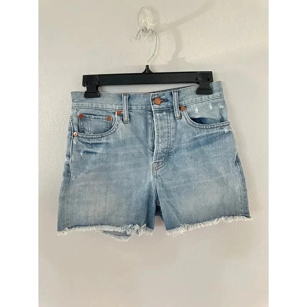 Madewell Raw Hem Button Fly High Rise Shorts118